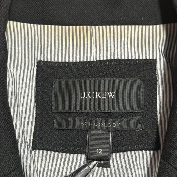 J.Crew Wool-Blend Schoolboy Blazer in Black w Gold Buttons – Women’s Size 12 (L) - Picture 15 of 17